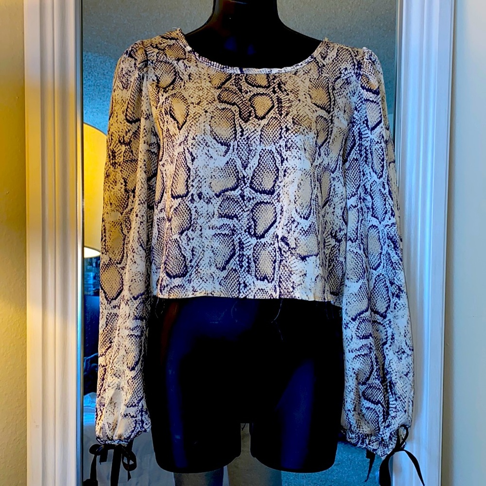 Snake print long sleeve beautiful crop top.